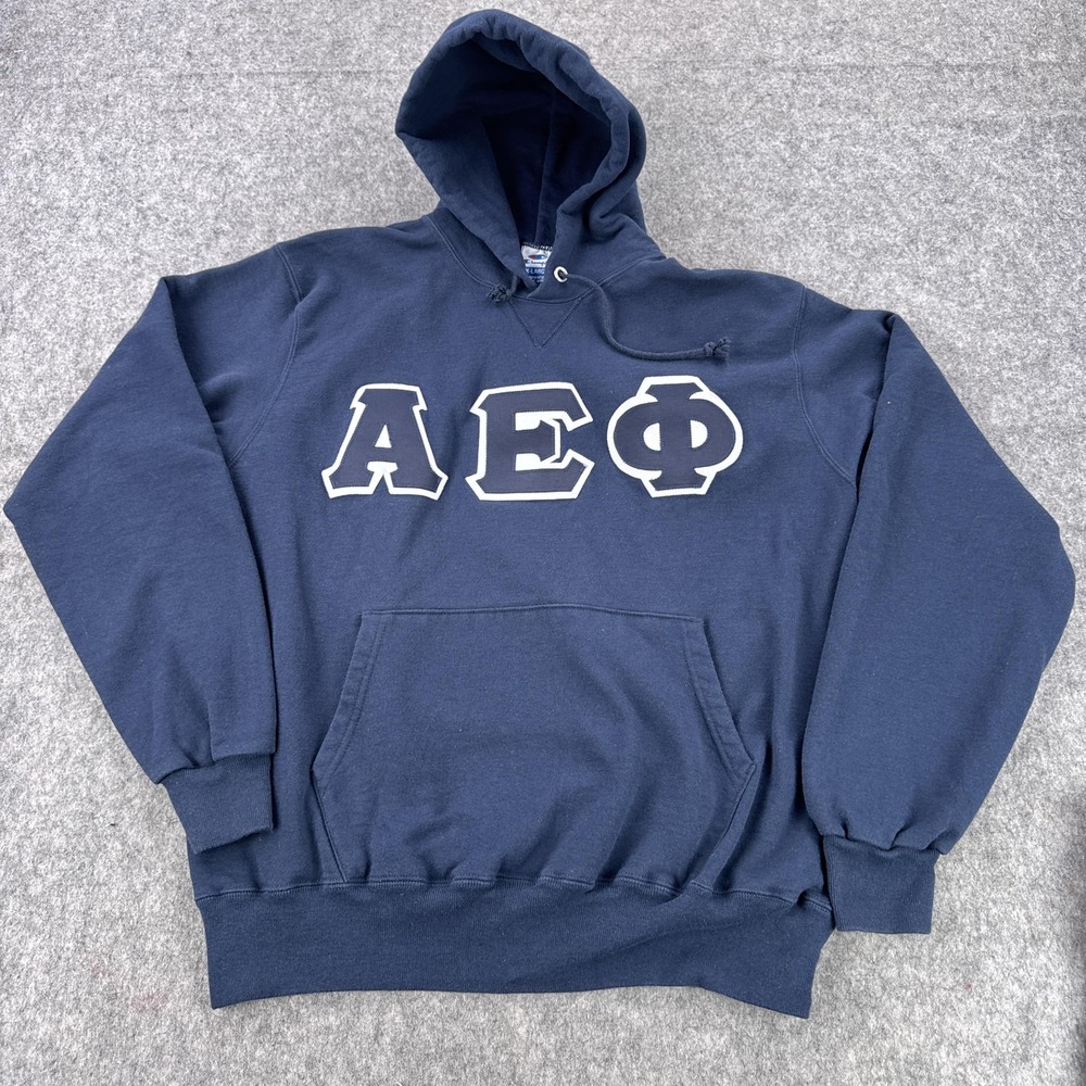 Vintage Champion Hoodie Mens Extra Large Alpha Epsilon Phi Sorority Made USA